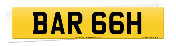 Registration number BAR 66H